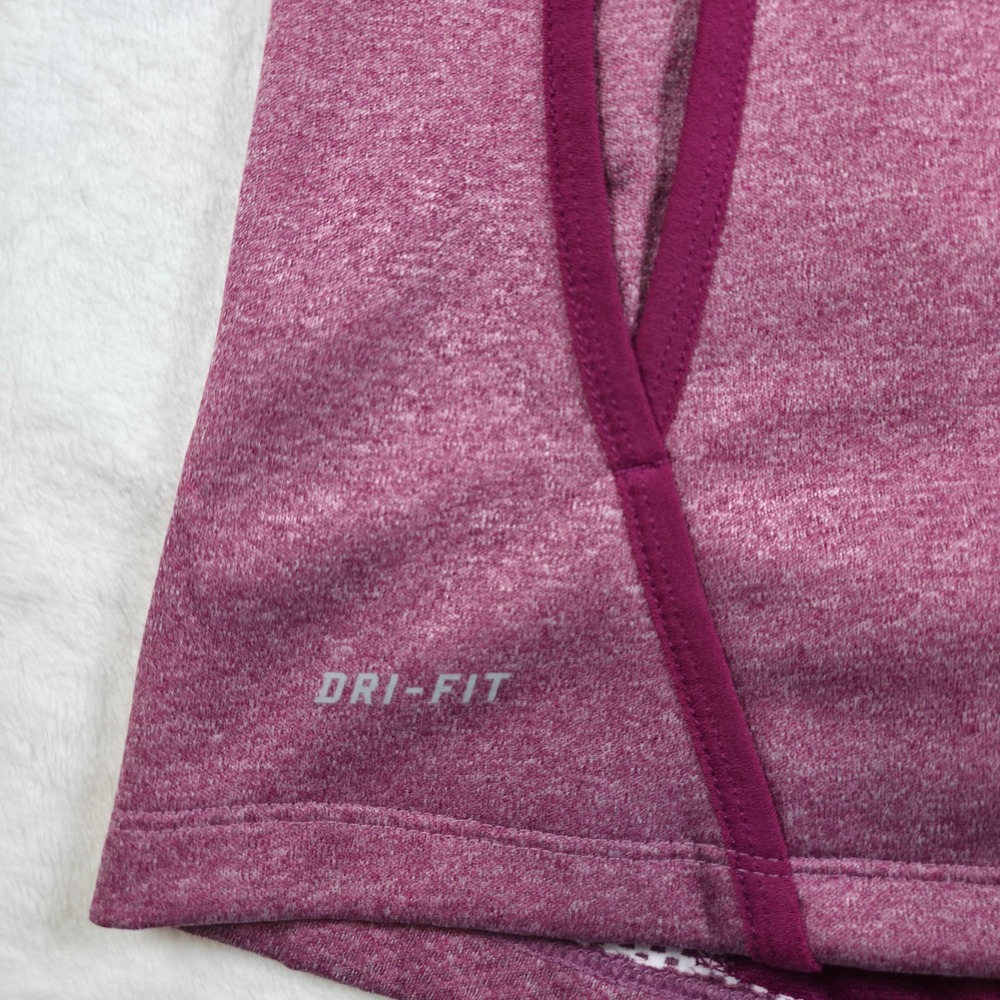 Nike Dri-FIT Full Zip Jacket Womens L Purple Excellent Thumbholes 520334-666 - Picture 4 of 12